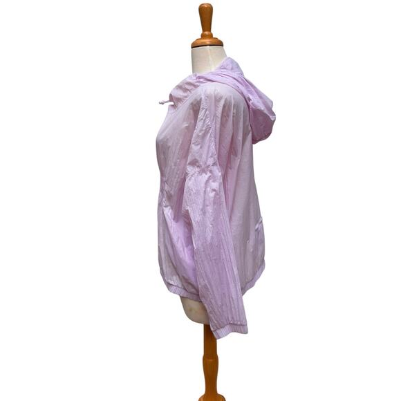 Athleta Dispatch Anorack Jacket Med Purple Hooded Nylon Pullover Boxy Athleisure - Picture 2 of 12